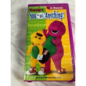 Barney You Can Be Anything VHS 2001 Kids Educational Movie Purple Clamshell Case